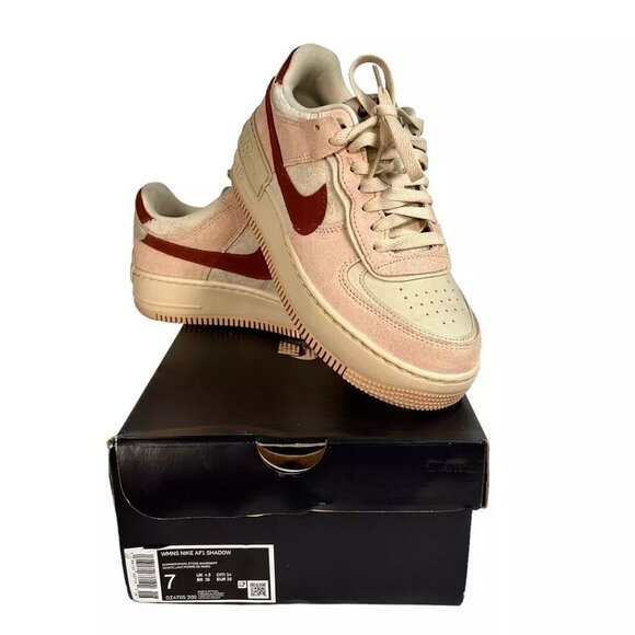 Nike Shoes - Nike Womens Air Force 1 Shadow Running Shoes Multicolor DZ4705-200 Leather 7M